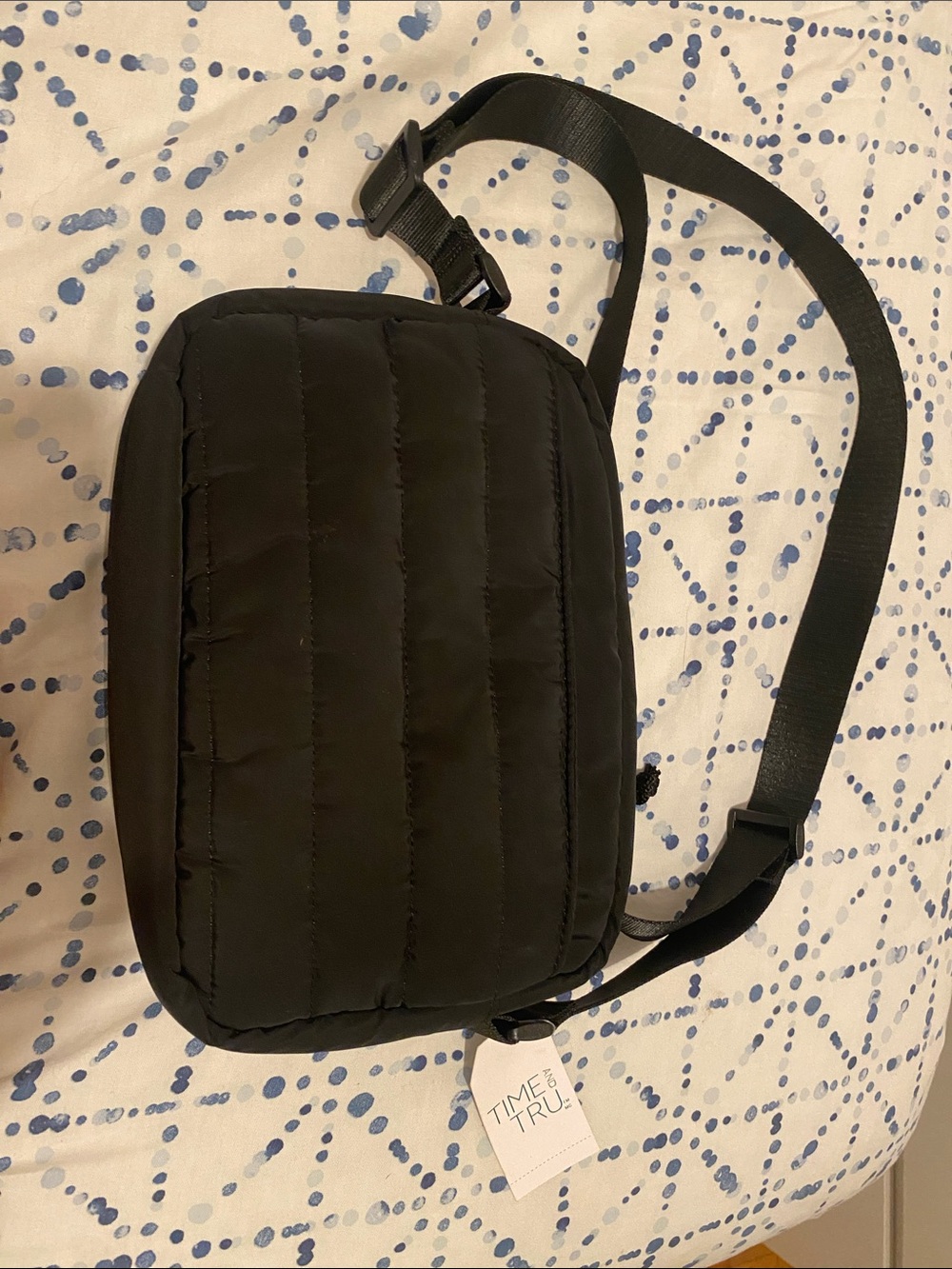 Black Quilted Crossbody Sling Bag for Women